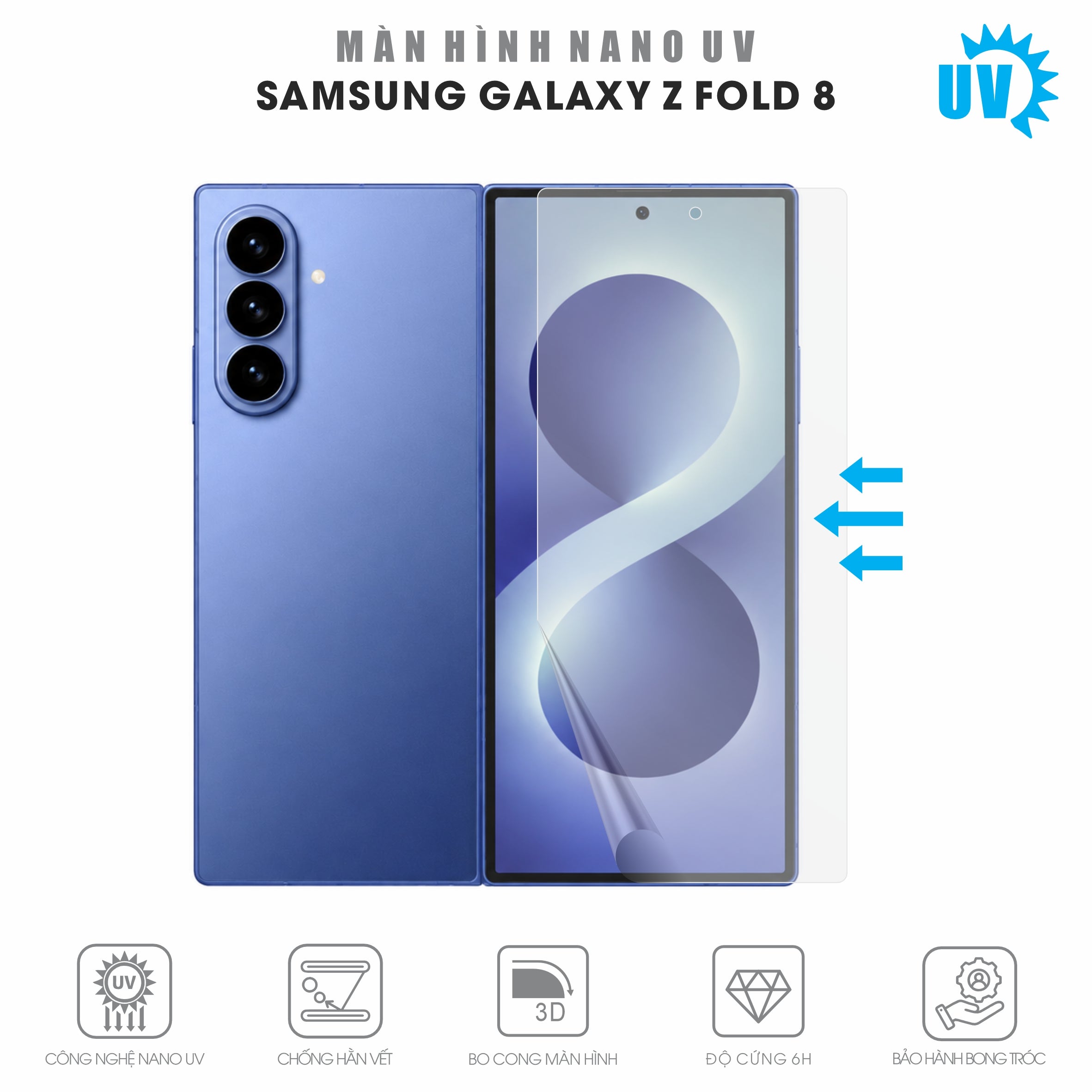 Miếng Dán Màn Hình Nano UV Samsung Galaxy Z Fold 8