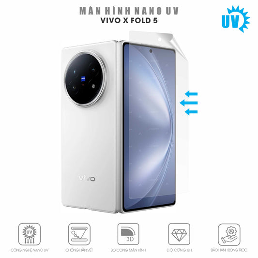 Miếng Dán Màn Hình Nano UV Vivo X Fold 5 cường lực full màn ngoài