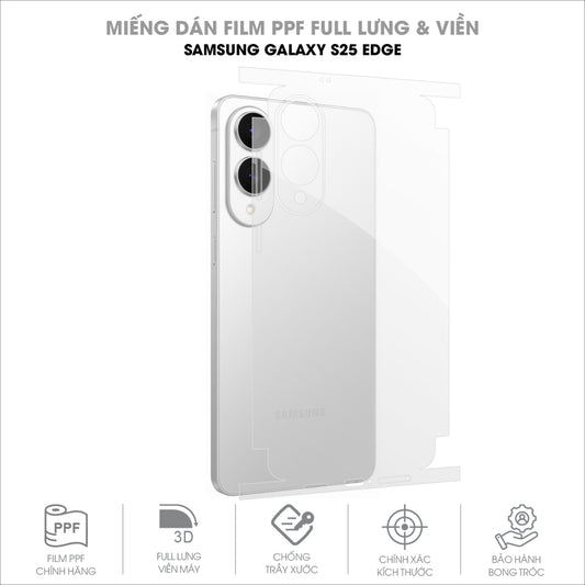 Miếng Dán PPF Samsung Galaxy S25 Edge Full Lưng Viền