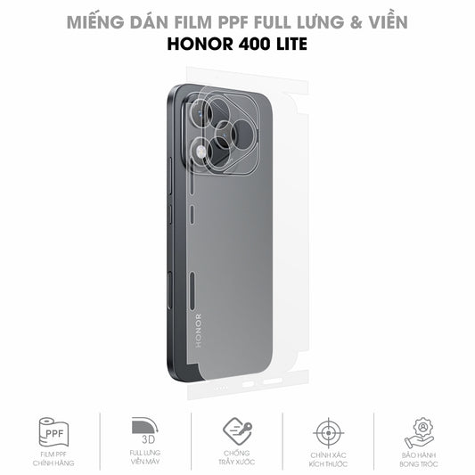 Miếng Dán PPF Honor 400 Lite Mặt Lưng Full Viền