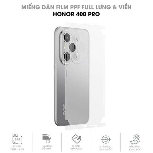 Miếng Dán PPF Honor 400 Pro Mặt Lưng Full Viền