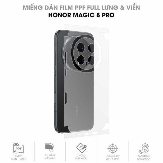 Miếng Dán PPF Honor Magic 8 Pro Mặt Lưng Full Viền