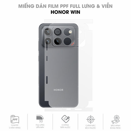 Miếng Dán PPF Honor Win Mặt Lưng Full Viền