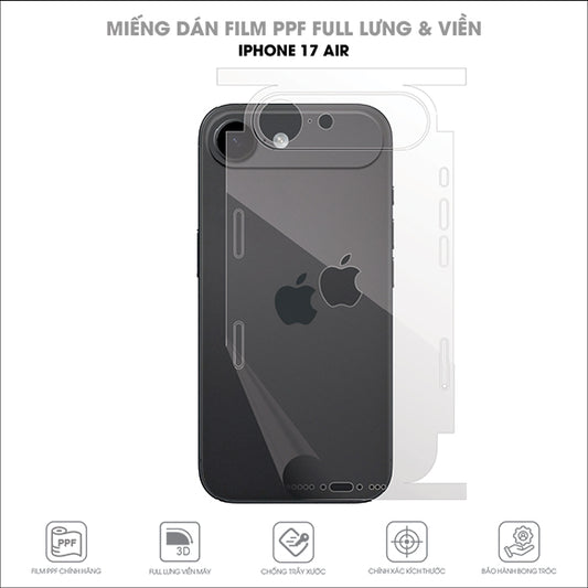 Miếng Dán PPF Iphone Air Full Lưng Viền