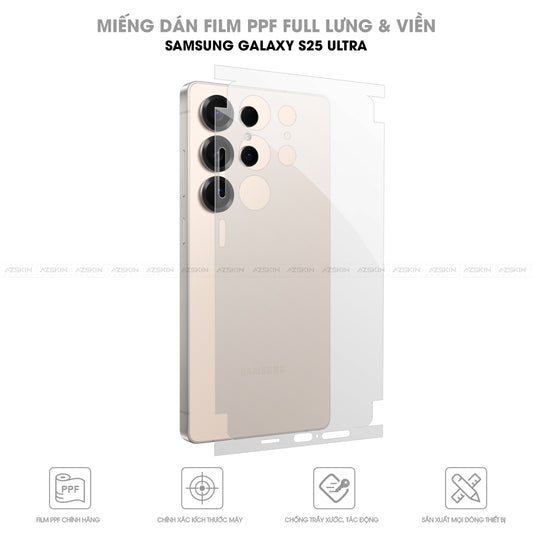 Dán PPF S25 Ultra full lưng viền mặt sau