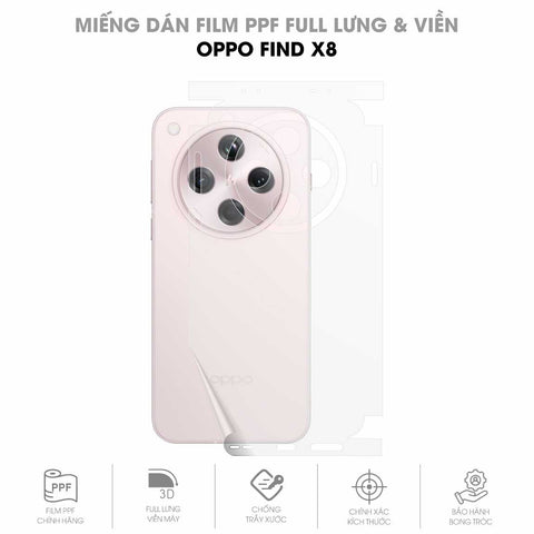 Miếng Dán PPF Oppo Find X8 Mặt Lưng Full Viền