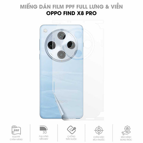Miếng Dán PPF Oppo Find X8 Pro Mặt Lưng Full Viền