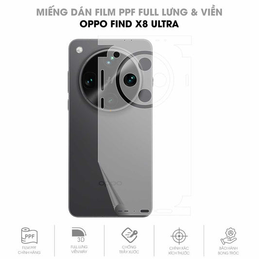 Miếng Dán PPF Oppo Find X8 Ultra Mặt Lưng Full Viền