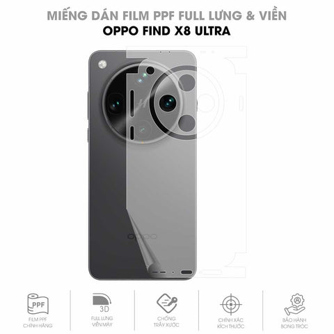Miếng Dán PPF Oppo Find X8 Ultra Mặt Lưng Full Viền