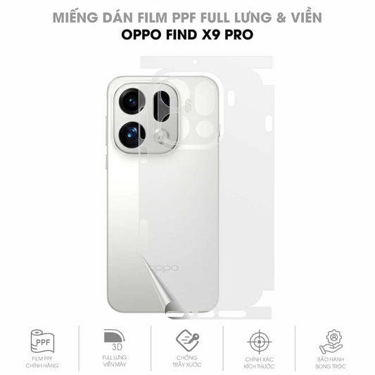 Miếng Dán PPF Oppo Find X9 Pro Mặt Lưng Full Viền