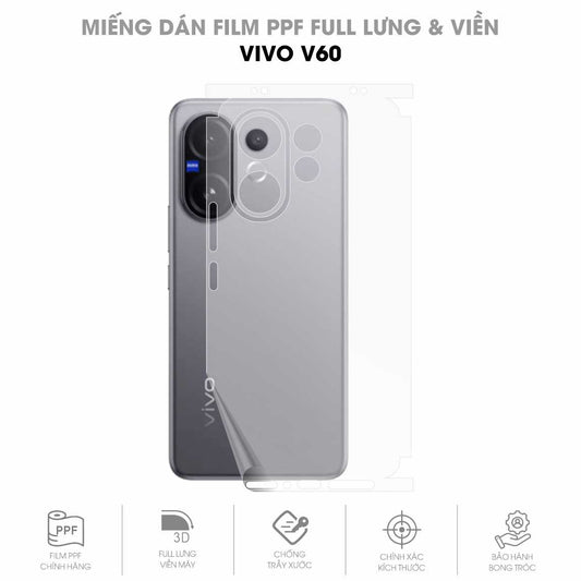 Miếng Dán PPF Vivo V60 Mặt Lưng Full Viền