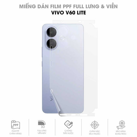 Miếng Dán PPF Vivo V60 Lite Mặt Lưng Full Viền