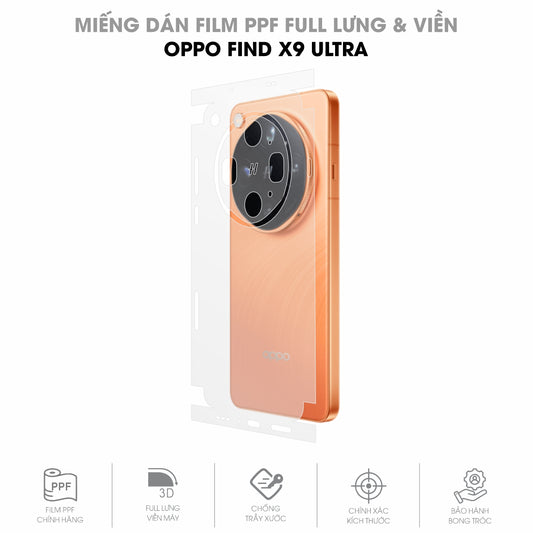 Miếng Dán PPF Oppo Find X9 Ultra Mặt Lưng Full Viền