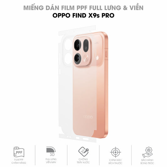 Miếng Dán PPF Oppo Find X9s Pro Mặt Lưng Full Viền