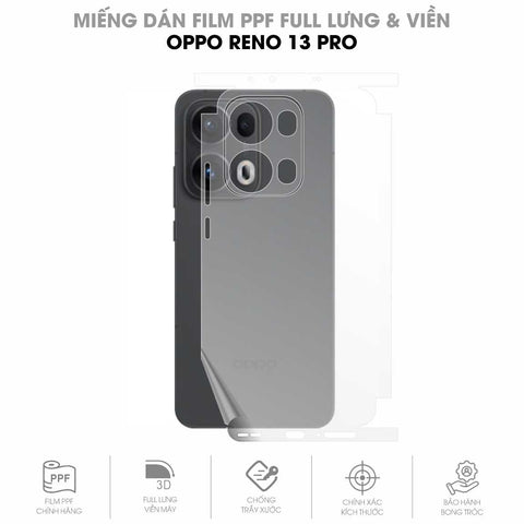 Miếng Dán PPF Oppo Reno13 Pro Mặt Lưng Full Viền