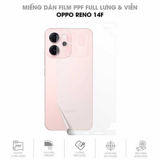 Miếng Dán PPF Oppo Reno14 F Mặt Lưng Full Viền
