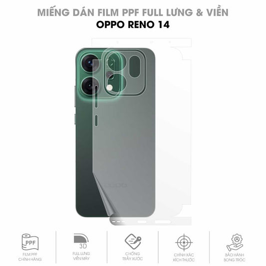 Miếng Dán PPF Oppo Reno14 Mặt Lưng Full Viền