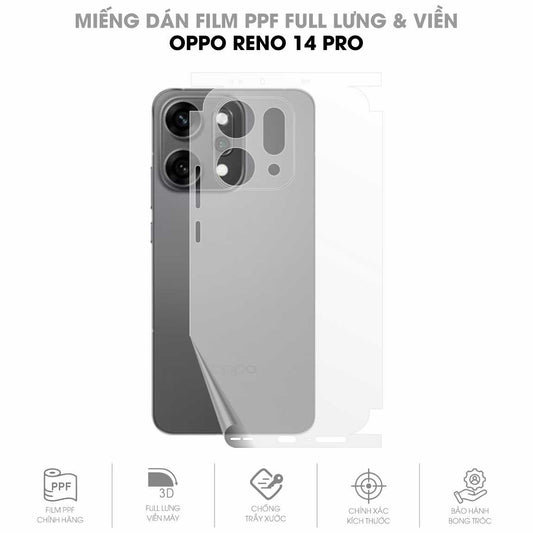 Miếng Dán PPF Oppo Reno14 Pro Mặt Lưng Full Viền