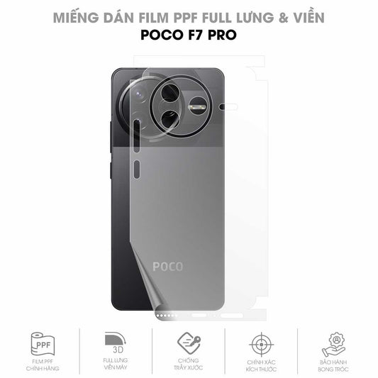 Miếng Dán PPF Poco F7 Pro Mặt Lưng Full Viền
