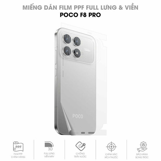 Miếng Dán PPF Poco F8 Pro Mặt Lưng Full Viền
