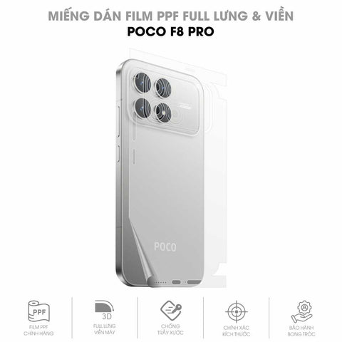 Miếng Dán PPF Poco F8 Pro Mặt Lưng Full Viền