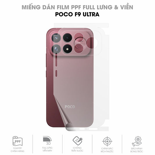 Miếng Dán PPF Poco F9 Ultra Mặt Lưng Full Viền