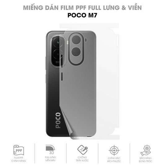 Miếng Dán PPF Poco M7 Mặt Lưng Full Viền