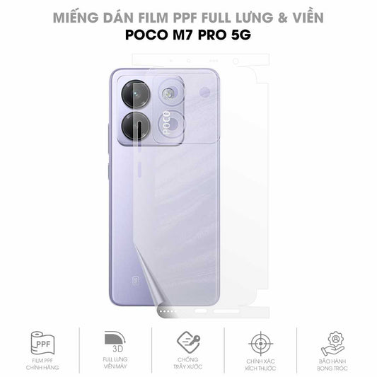 Miếng Dán PPF Poco M7 Pro 5G Mặt Lưng Full Viền
