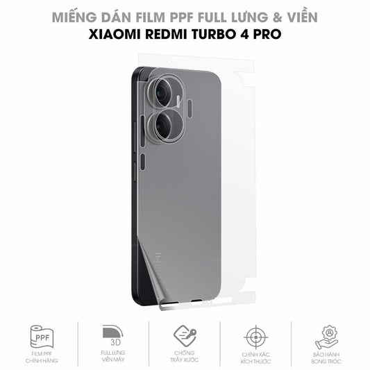 Miếng Dán PPF Redmi Turbo 4 Pro Mặt Lưng Full Viền