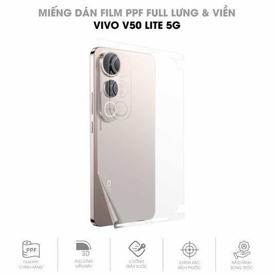 Miếng Dán PPF Vivo V50 Lite 5G Mặt Lưng Full Viền