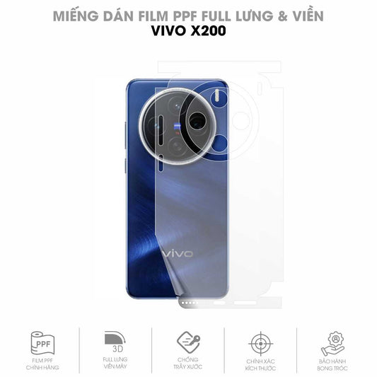 Miếng Dán PPF Vivo X200 Mặt Lưng Full Viền