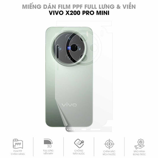 Miếng Dán PPF Vivo X200 Pro Mini Mặt Lưng Full Viền