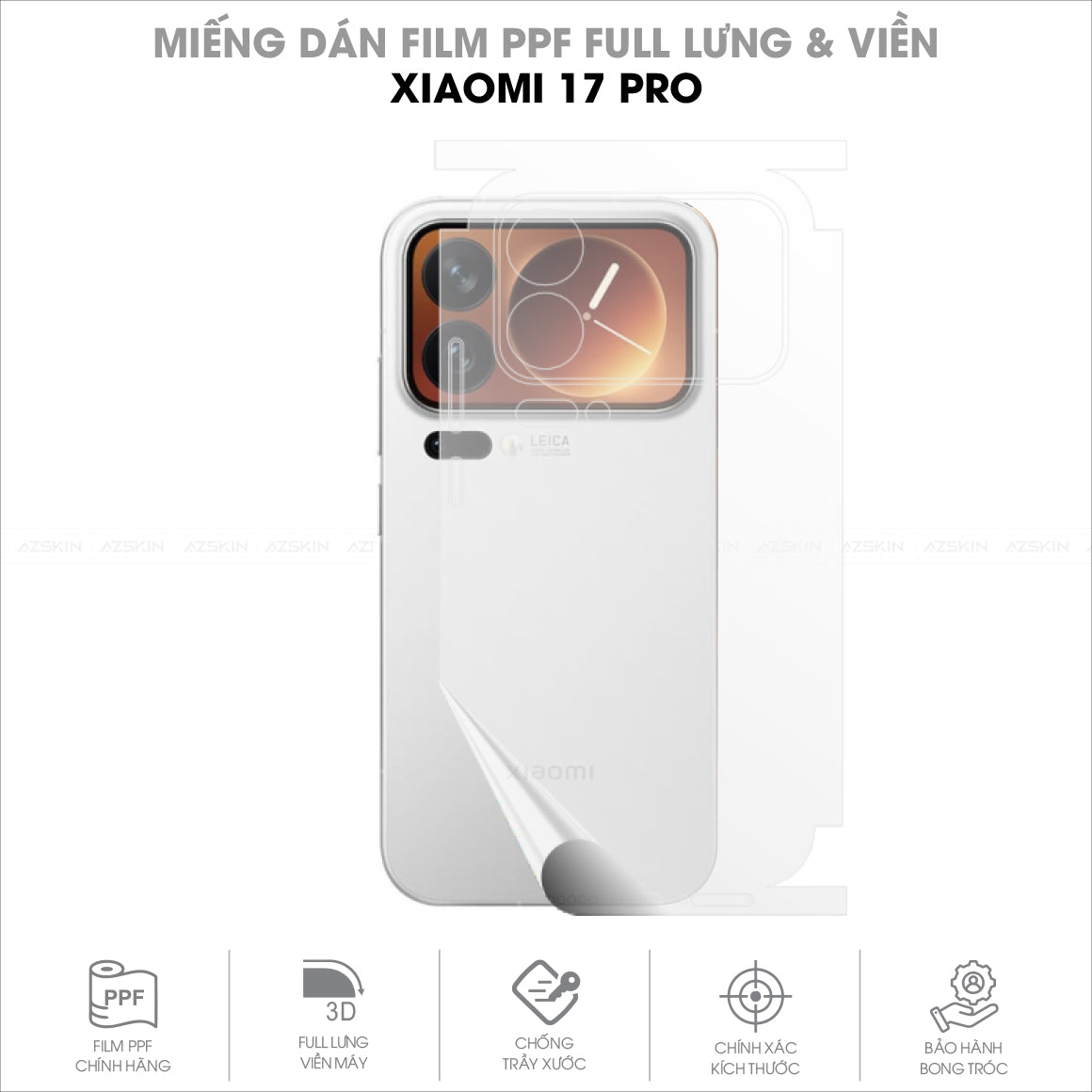 Miếng Dán PPF Xiaomi 17 Pro Full Lưng Viền