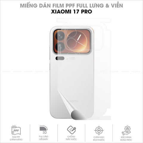 Miếng Dán PPF Xiaomi 17 Pro Full Lưng Viền