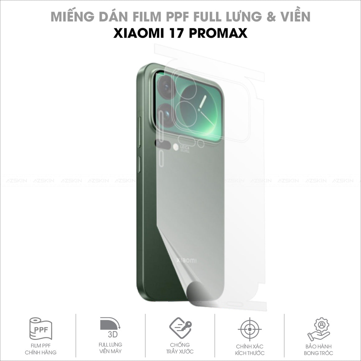 Miếng Dán PPF Xiaomi 17 Pro Max Full Lưng Viền