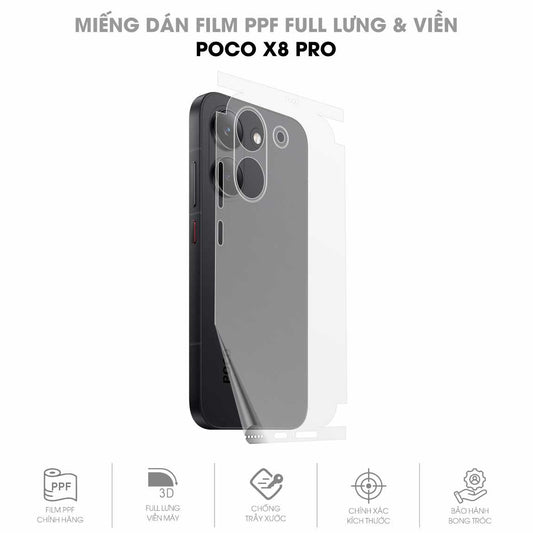 Miếng Dán PPF POCO X8 Pro Mặt Lưng Full Viền