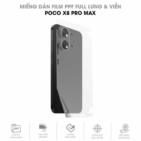 Miếng Dán PPF POCO X8 Pro Max Mặt Lưng Full Viền