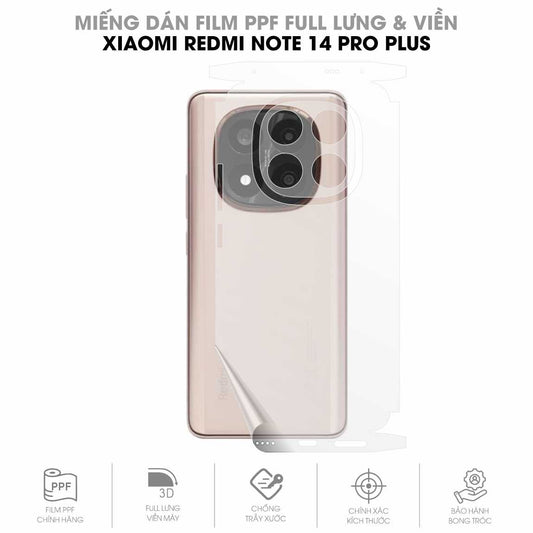 Miếng Dán PPF Redmi Note 14 Pro Plus Mặt Lưng Full Viền