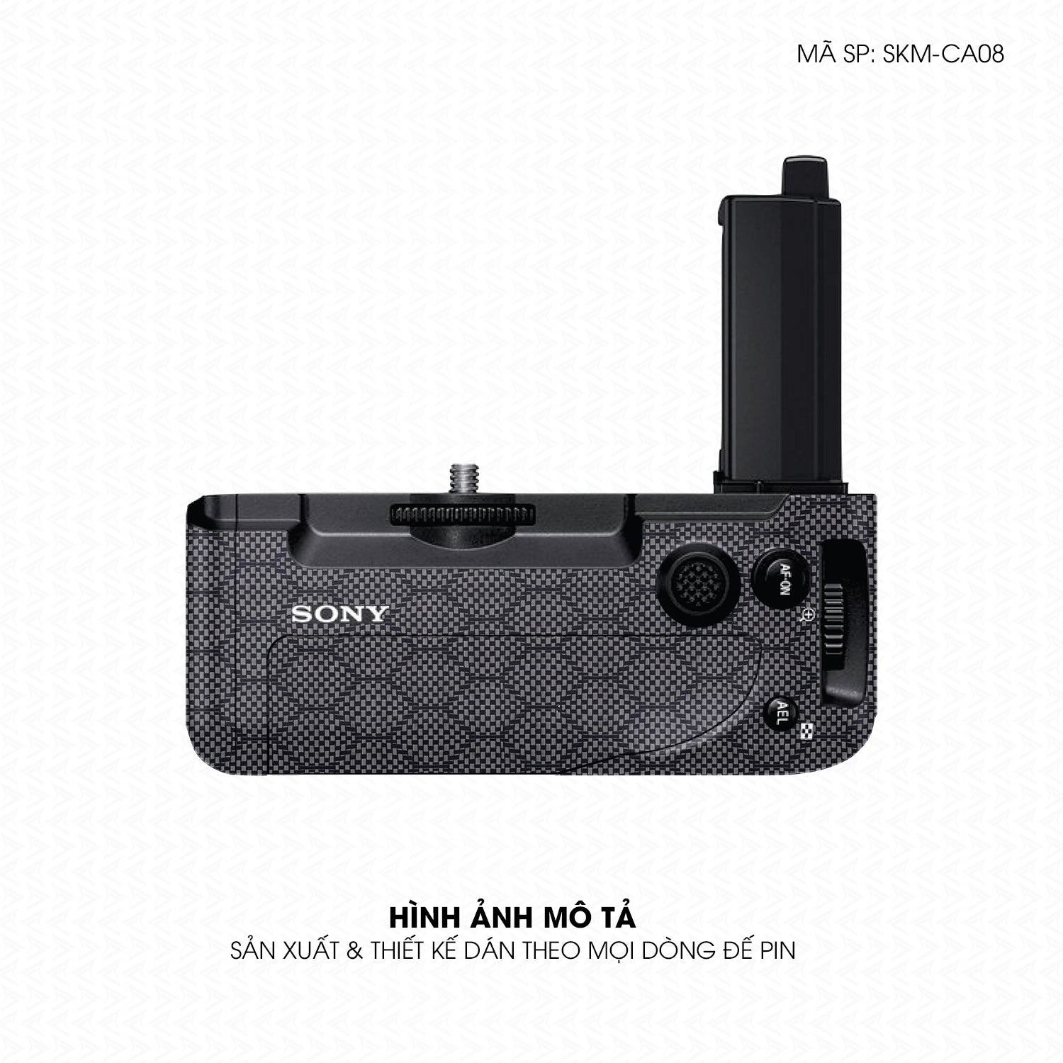 Dán Skin Đế Pin Vân Carbon Fiber Xám | SKM-CA08