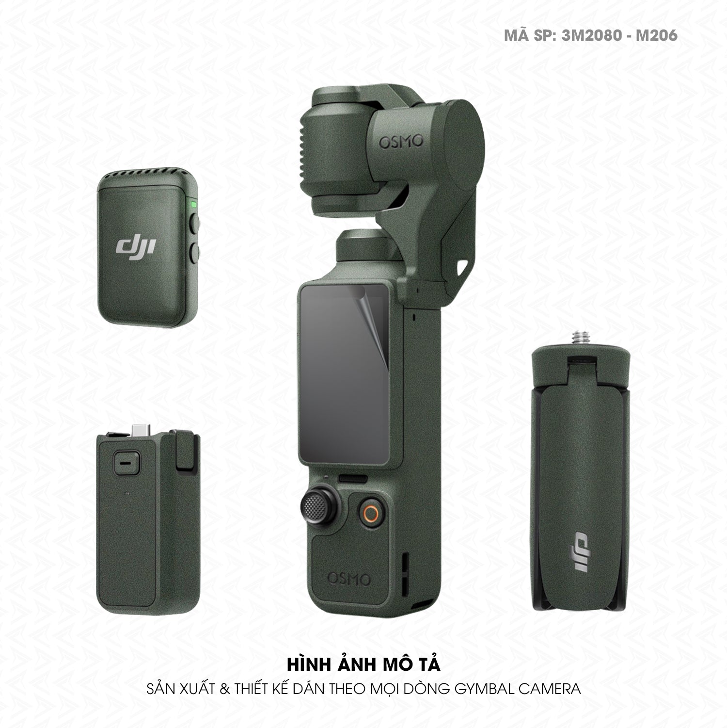 Dán Skin 3M Đổi Màu Gimbal Camera Xanh Quân Đội | 3M2080-M206