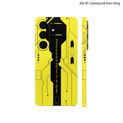 Dán Skin Galaxy S26 Series Hình Cyberpunk Đen Vàng 04