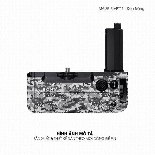 Dán Skin Đế Pin Vân Nổi Camo Digital Đen Trắng | UVPT10