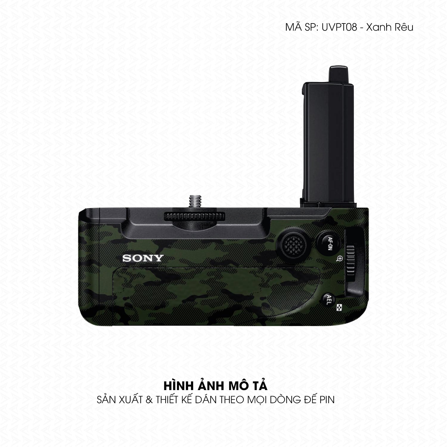 Dán Skin Đế Pin Vân Nổi Camo Urban Xanh Rêu | UVPT08