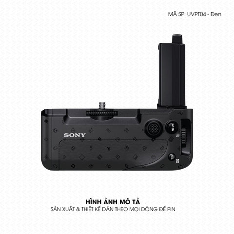 Dán Skin Đế Pin Vân Nổi Icon Đen | UVPT04