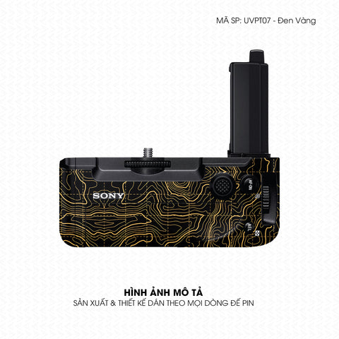 Dán Skin Đế Pin Vân Nổi Vân Map Đen Vàng | UVPT07
