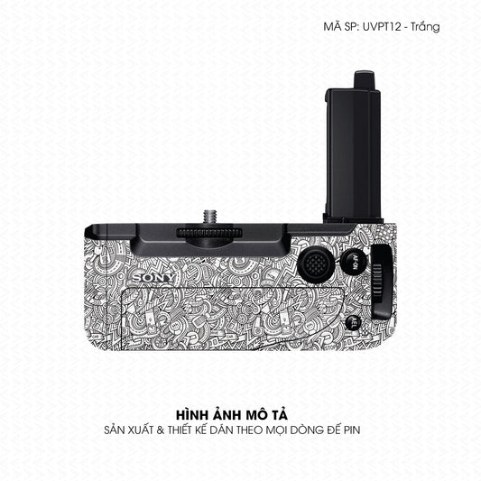 Dán Skin Đế Pin Vân Nổi Pattern Cartoon Trắng | UVPT12