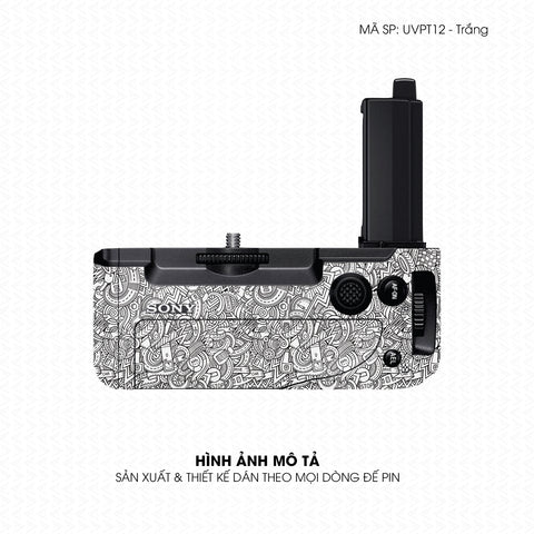 Dán Skin Đế Pin Vân Nổi Pattern Cartoon Trắng | UVPT12
