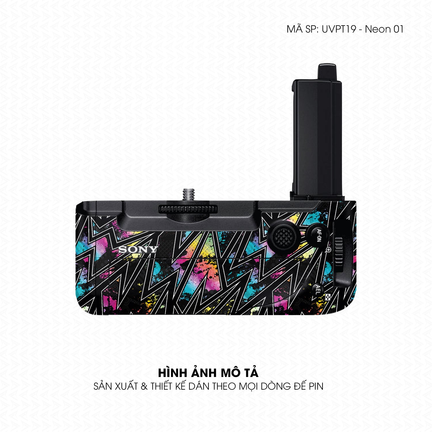 Dán Skin Đế Pin Vân Nổi Neon 01 | UVPT19