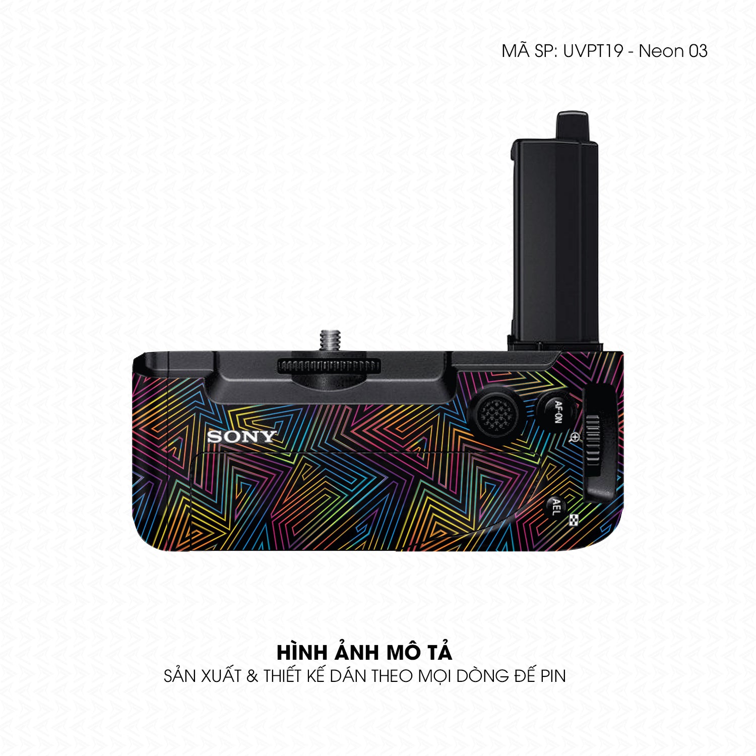 Dán Skin Đế Pin Vân Nổi Neon 03 | UVPT19