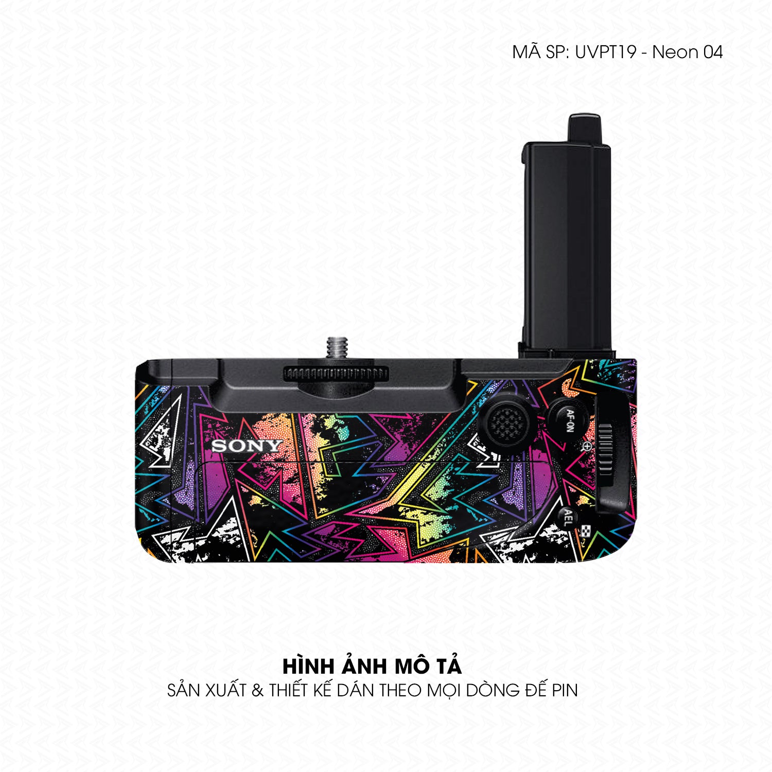 Dán Skin Đế Pin Vân Nổi Neon 04 | UVPT19